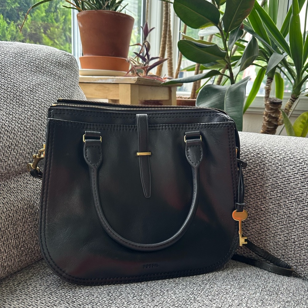 Fossil Black Leather Women's Satchel